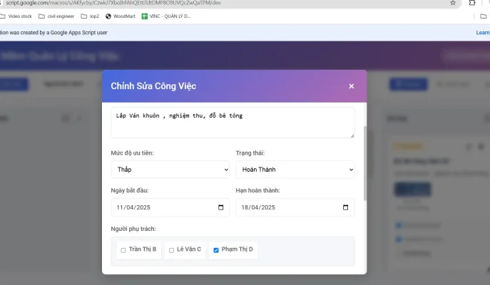 File Mẫu Google Sheet + Appscript